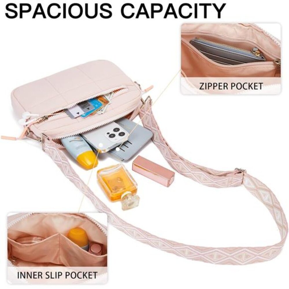 Crossbody Bags for Women Cross Body Purse with Guitar Strap Lightweight - Picture 3 of 6